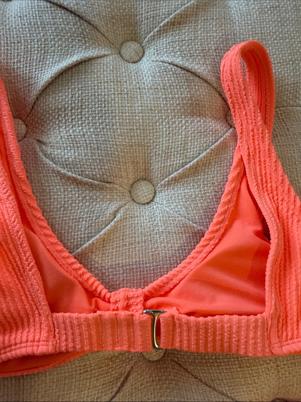 Hurley Coral-Orange Ribbed Knot Bikini Set - Picture 9 of 9
